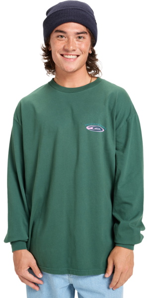 2025 Quiksilver Hombres HW Calas Huecas Camiseta Manga Larga EQYZT08202 - Trekking Green